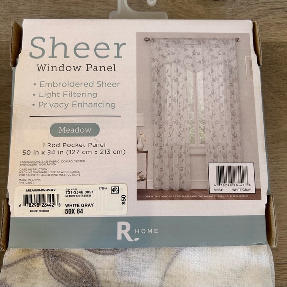 Regal Home Meadow Sheer Window Panels 50 inch x 84 inch - Picture 3 of 5